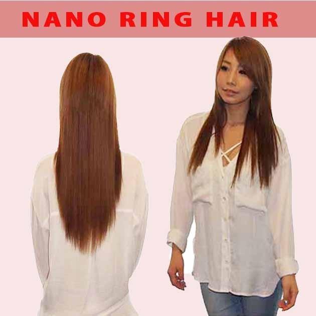 見えない(極小)nano ringチップエクステ 人毛100% 38cm×20本 nano31