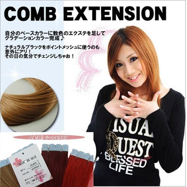 シールエクステ 人毛100% 30cm 3本セット 1cm の切れ目有 カット シールエクステ 人毛100% 30cm 3本セット 1cm の切れ目有 カット