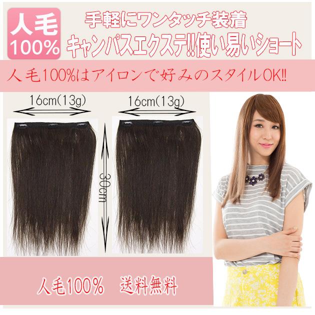 【スソエクステ　エクステ　襟足エクステ　人毛　人毛エクステ ワンタッチエクステ】エクステ 人毛 3コームスソエクステ 30cm 2セット　 | 