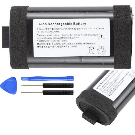 互換品＜ 新品 ＞Logitech UE Megaboom 3 533-000146 ロジクール Logicool バッテリー容量:3400mAh 電圧制限:8.4V 工具キット付き | ロジテック