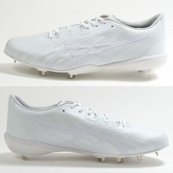 お値下げ中！ ASICS PRO ホワイト/ゴールド スパイクシューズ 28cm 野球 スパイク アシックス 金具 白スパイク P革加工済み 幅広 ワイド