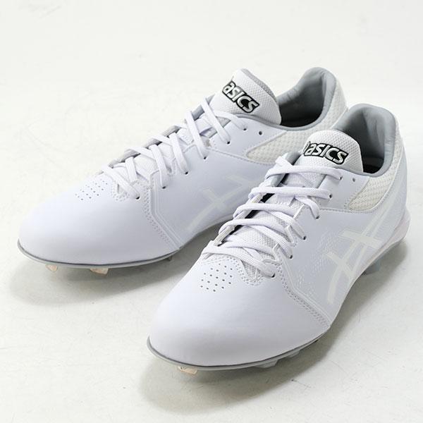 新品タグ付き アシックス asics 野球 スパイク ホワイト 27cm ASICS（アシックス） 交換無料 野球 スパイク 金具 ポイント 白あり