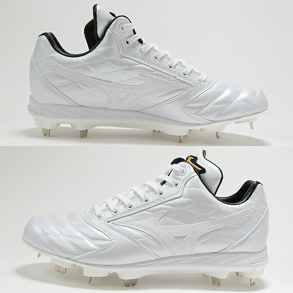 送料無料◆ミズノ◆スパイク◆樹脂底◆25.5㎝◆ホワイト◆左Ｐ革加工付◆ MIZUNO（ミズノ） 交換無料 野球 スパイク 金具 白 ミズノプロ MIZUNO