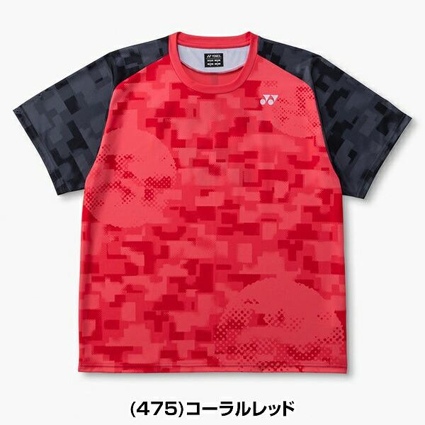 YONEX 半袖シャツ グレー/レッド チェック柄 YONEX（ヨネックス） バドミントン プラクティスTシャツ 半袖