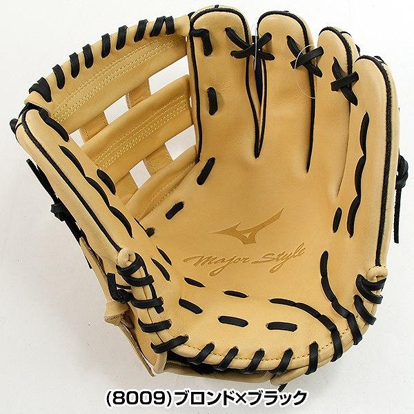 ミズノ製グラブ袋おまけ 交換無料 野球 グローブ 軟式 大人 右投げ ミズノ MAJOR STYLE 内野手用 サイズ9 2024 1AJGR30903 ブロンド×ブラック 型付け可能(G)｜bbtown｜05