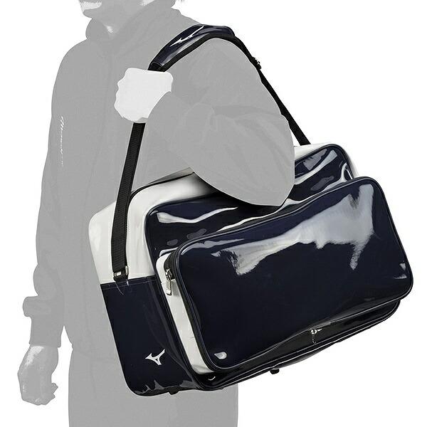 野球 バッグ 大容量 大型 ミズノ エナメル ショルダーバッグ セカンド