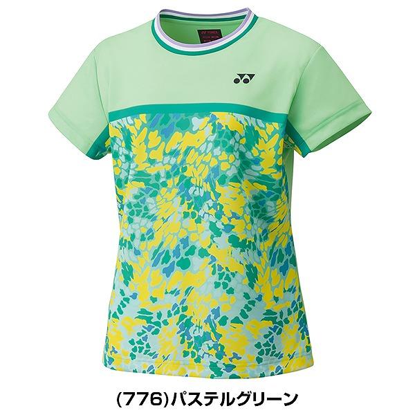 ヨネックス テニス バドミントン ウィメンズゲームシャツ 女性用 レディース 半袖 Tシャツ テニスウェア 柄切り替え クール UV 吸汗 速乾 制電 ポリエステル | YONEX | 01