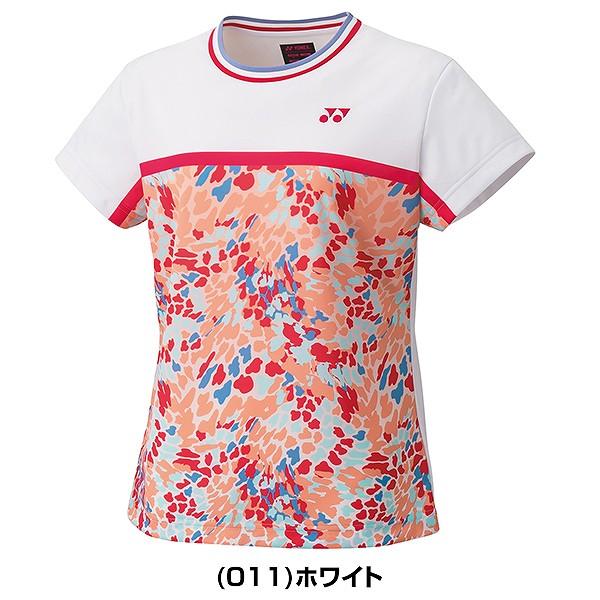 ヨネックス テニス バドミントン ウィメンズゲームシャツ 女性用 レディース 半袖 Tシャツ テニスウェア 柄切り替え クール UV 吸汗 速乾 制電 ポリエステル | YONEX | 04
