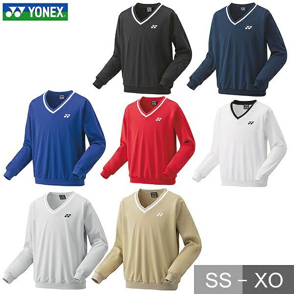 ヨネックス テニス バドミントン ユニトレーナー Vネック メンズ レディース テニスウェア 長袖 秋冬用 防寒 スポーツ UVカット 制電 YONEX 32032 | YONEX