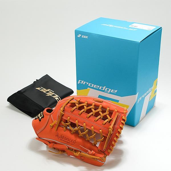 交換無料 野球 グローブ 硬式 大人 右投げ SSK プロエッジ proedge 外野手用 サイズ8L オレンジ×タン AKB874-3547 型付け可能(G)の画像