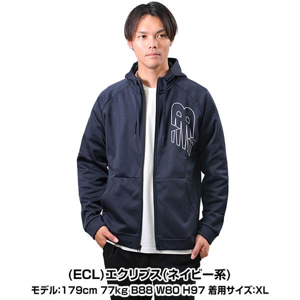値下げします！  ロゴフリースフーディ新品Lネイビー New Balance（ニューバランス） パーカー フリースフルジップフーディ