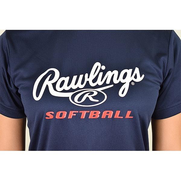 ソフトボール Tシャツ レディース ローリングス プレーヤーSOFTBALL 半袖 丸首 おしゃれ かわいい ベースボールシャツ ASTW10S03-GENTEI｜bbtown｜05