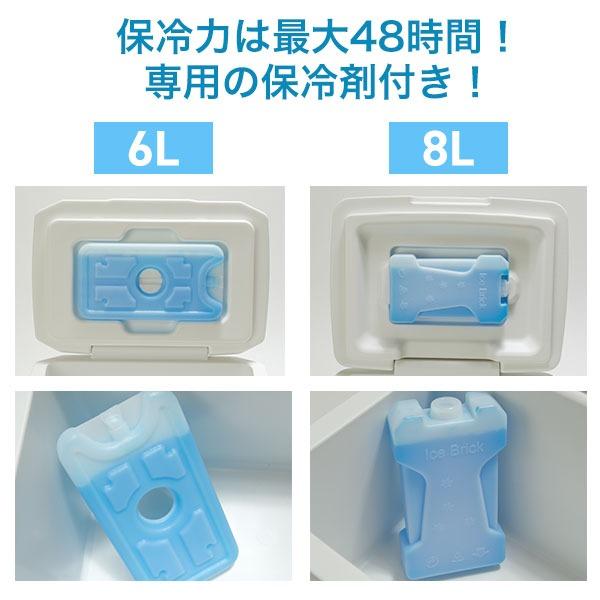 保冷剤付き 小型クーラーボックス 6L 8L 保冷48時間 保温12時間 軽量 冷温両用 冷却 スポーツ アウトドア キャンプ 野球 部活 弁当 氷 コンパクト ジュニア BBCH | ブランド登録なし | 07