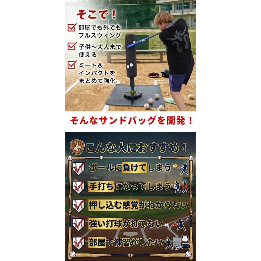 レビューで6ヶ月保証 野球 練習 パワーヒッティングサンドバッグ