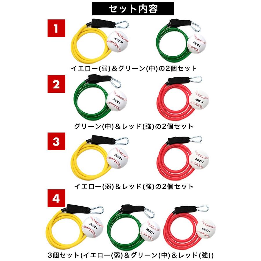 野球 ピッチトレーナーバンド 2個 / 3個セット トレーニングチューブ インナーマッスル 投球 ピッチング フォーム 肩 ヒジ 腕 投手 BBCH | ブランド登録なし | 06
