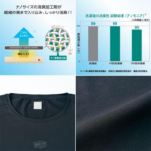 ゼット（ZETT） 野球 フィットアンダーシャツ 大人 半袖 丸首 消臭