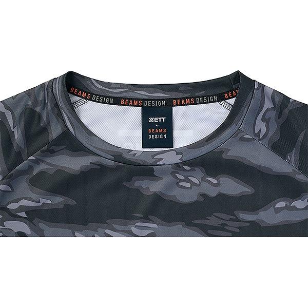 野球 Tシャツ 丸首 半袖 大人 ZETT BEAMS DESIGN ビームスデザイン レイヤーシャツ 吸汗速乾 メッシュ BOT77606 カモ柄 おしゃれ かっこいい カジュアル 2026NEW | ゼット | 08