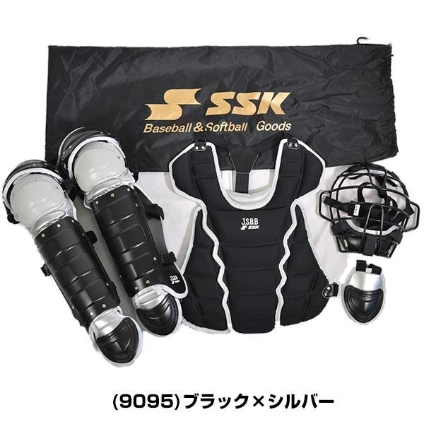 SSK キャッチャー防具4点セット 少年軟式野球用 カラーコンビ CGSET19JNC ジュニア 捕手用 マスク プロテクター レガーツ スロートガード レガース レガーズ｜bbtown｜03