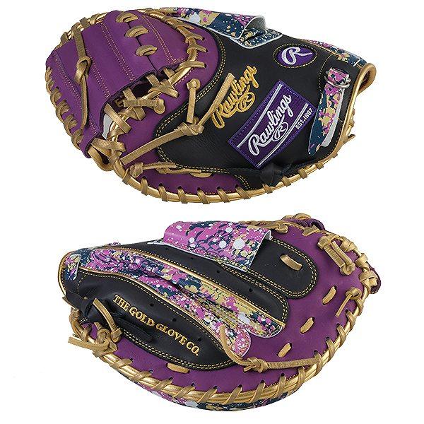 左投げ　キャッチャーミット　ローリングス　軟式野球　大人用　紫　パープル　新品 Rawlings（ローリングス） 交換無料 野球 キャッチャーミット 軟式 左