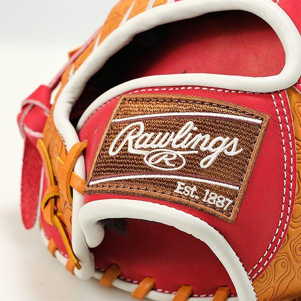 Rawlings 野球用グローブ ブラウン/レッド Rawlings - Rawlings ローリングス 軟式グローブ 野球 内野 右