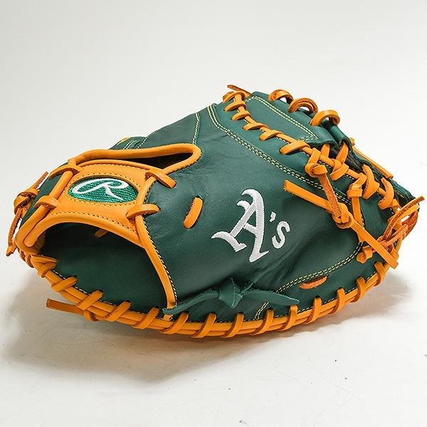 【交換往復送料無料】 野球 キャッチャーミット 軟式 大人 右投げ ローリングス Rawlings HYPER TECH MLB TEAM 捕手用 サイズ：33.0 アスレチックス GR5HTM2AC-OAK 型付け可能(G) 2025年NEWモデル Rawlings（ローリングス） 交換無料 野球 キャッチャーミット 軟式