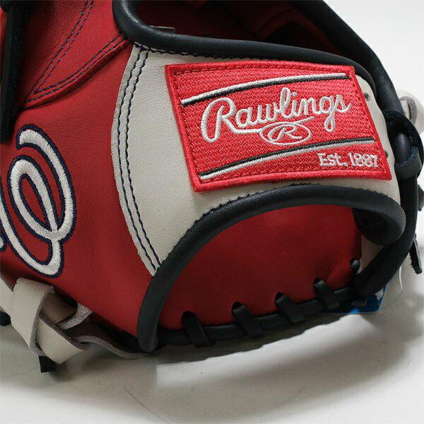 交換無料 野球 グローブ 軟式 大人 左投げ ローリングス Rawlings HYPER TECH MLB TEAM オールラウンド サイズ11.75 ナショナルズ GR5HTMN55W 型付け可能(G)_8