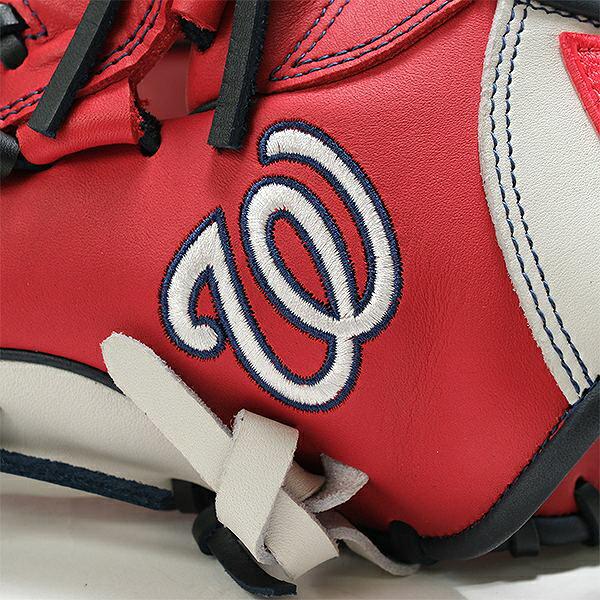 交換無料 野球 グローブ 軟式 大人 左投げ ローリングス Rawlings HYPER TECH MLB TEAM オールラウンド サイズ11.75 ナショナルズ GR5HTMN55W 型付け可能(G)_9