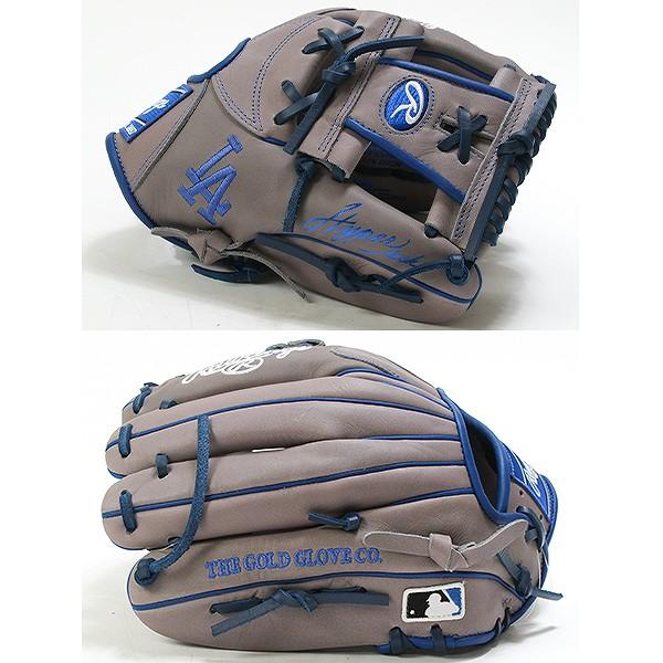 交換無料 野球 グローブ 大人 軟式 ローリングス HYPER TECH MLB TEAM 内野手用 サイズ：11.25 GR5HTMN62 右投げ ドジャース2 型付け可能(G)_6