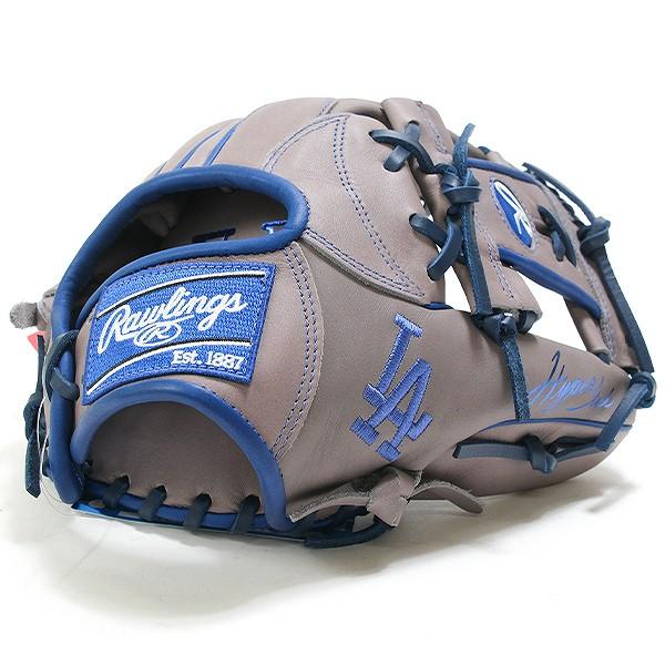 交換無料 野球 グローブ 大人 軟式 ローリングス HYPER TECH MLB TEAM 内野手用 サイズ：11.25 GR5HTMN62 右投げ ドジャース2 型付け可能(G)_7