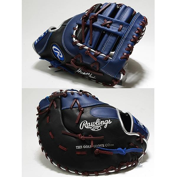 交換無料 野球 グローブ 軟式 大人 右投げ ローリングス Rawlings HYPER TECH COLOR SYNC ファーストミット サイズ：11.75 ブラック/インディゴ 型付け可能(G) | Rawlings | 06