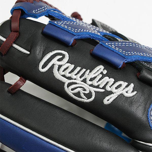 交換無料 野球 グローブ 軟式 大人 右投げ ローリングス Rawlings HYPER TECH COLOR SYNC オールラウンド用 サイズ：11.75 ブラック/インディゴ 型付け可能(G) | Rawlings | 11