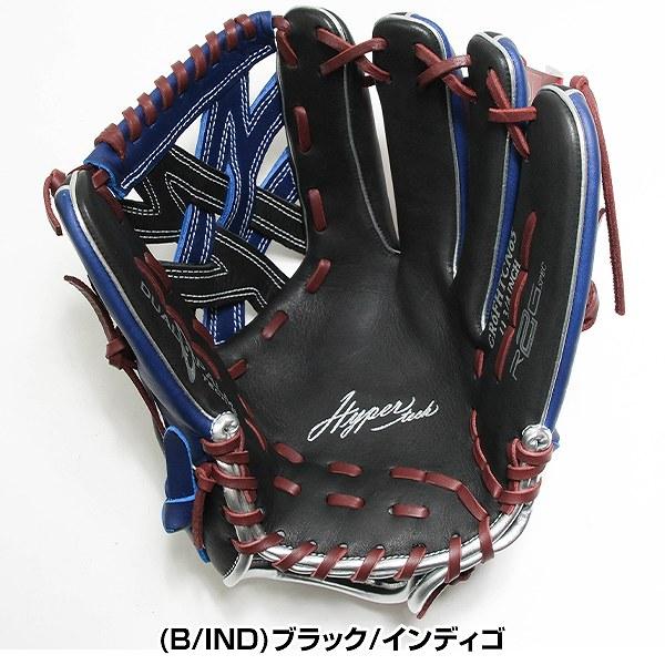 交換無料 野球 グローブ 軟式 大人 右投げ ローリングス Rawlings HYPER TECH COLOR SYNC オールラウンド用 サイズ：11.75 ブラック/インディゴ 型付け可能(G) | Rawlings | 04
