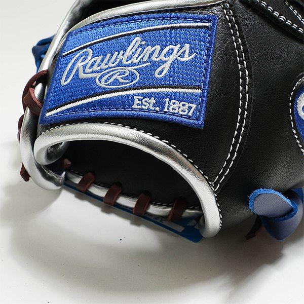 交換無料 野球 グローブ 軟式 大人 右投げ ローリングス Rawlings HYPER TECH COLOR SYNC オールラウンド用 サイズ：11.75 ブラック/インディゴ 型付け可能(G) | Rawlings | 08