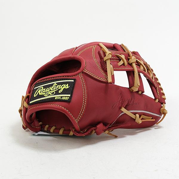 【美品】Rawlings HYPER TECH 一般軟式 投手 右 黒×赤×金 Rawlings（ローリングス） 交換無料 野球 グローブ 軟式 大人 右投げ