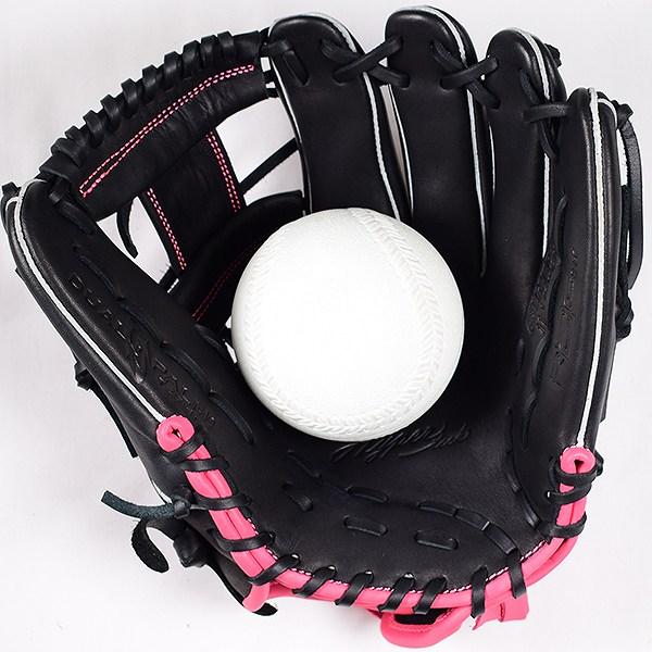 【美品】Rawlings 軟式グローブ ブラック×ピンク Rawlings（ローリングス） 野球 グローブ 軟式 投手用 グラブ サイズ