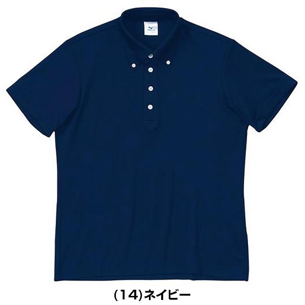 MIZUNO - レクサス ミズノ 半袖 ボタンダウン ポロシャツ メンズ M ネイビー ゴルフ MIZUNO ポロシャツ メンズ 半袖 ミズノ ボタンダウン 袖 カラー