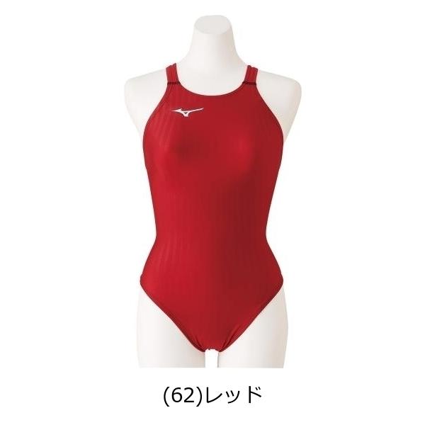 ミズノ　ミディアムカット競泳水着 XS レッド MIZUNO ミズノ 競泳用ミディアムカット レースオープンバック