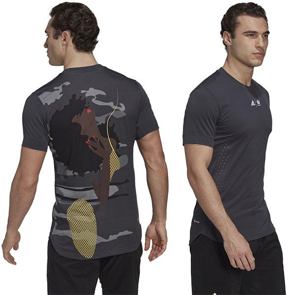 テニス アディダス プラクティスTシャツ メンズ 全米オープンモデル 半袖 丸首 テニスウェア 吸汗速乾 吸湿 メッシュ テベ・マググコラボ USオープンモデル | adidas | 01