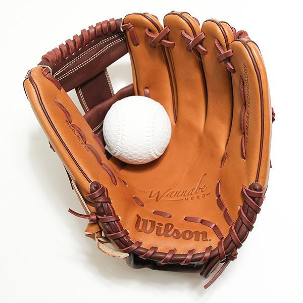 交換無料 野球 グローブ 軟式 大人 右投げ ウィルソン Wilson 一般用 ワナビー ヒーロー デュアル 87型 内野手用 サイズ：11.75 WBW1037-90 型付け可能(G)の画像