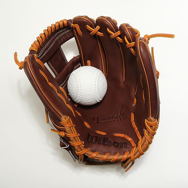 交換無料 野球 グローブ 軟式 大人 右投げ ウィルソン Wilson 一般用 ワナビー ヒーロー デュアル 1723型 内野手用 サイズ：11.75 WBW1038-08 型付け可能(G)の画像