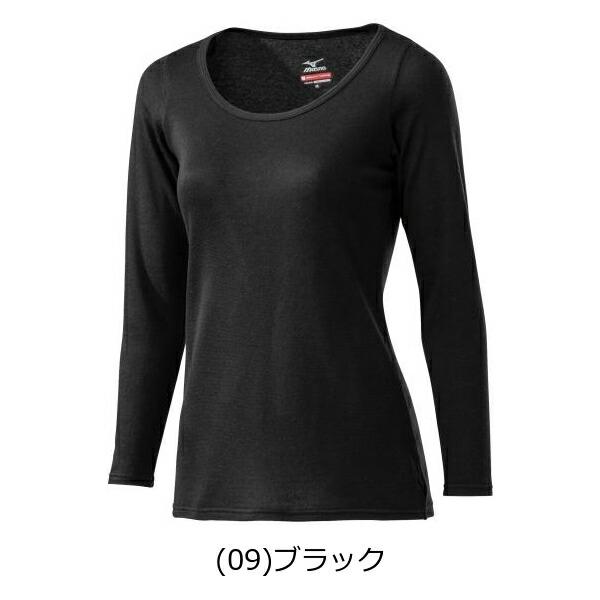 ミズノ ブレスサーモ アンダーウエア プラス ラウンドネック 丸首 長袖シャツ レディース C2JA9841 大人 女性 ゴルフ メール便可 クリスマスプレゼントに | MIZUNO | 01
