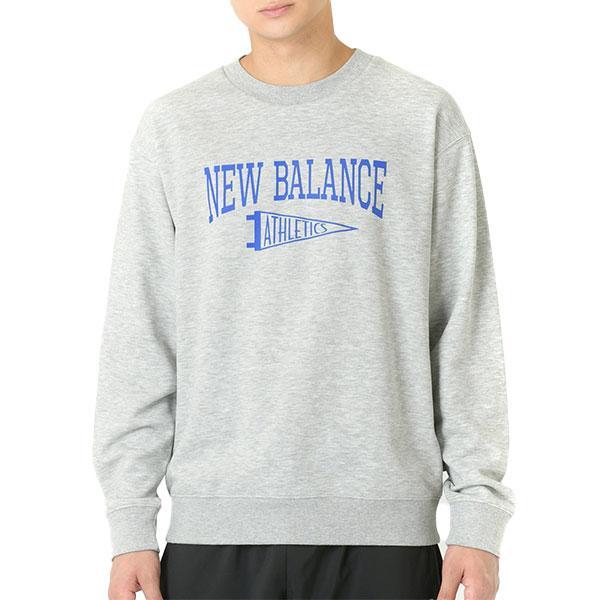 スウェット トレーナー 大人 ニューバランス New Balance ペナント クルーネックスウェット プリント プルオーバー 丸首 クルーネック 長袖 MT43950 | New Balance | 02