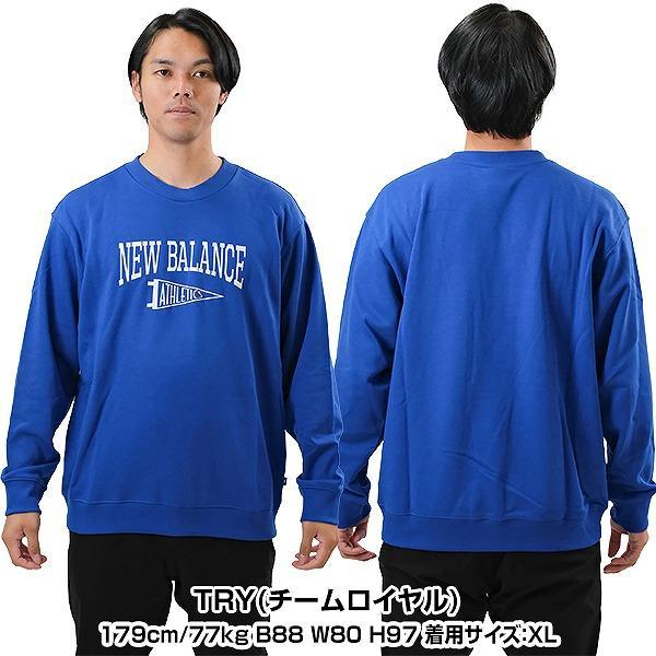 スウェット トレーナー 大人 ニューバランス New Balance ペナント クルーネックスウェット プリント プルオーバー 丸首 クルーネック 長袖 MT43950 | New Balance | 06