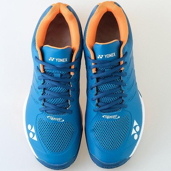 がこ　値下げ　YONEX テニスシューズ 青/オレンジ　チームGC YONEX（ヨネックス） 交換無料 テニスシューズ オムニクレー パワー