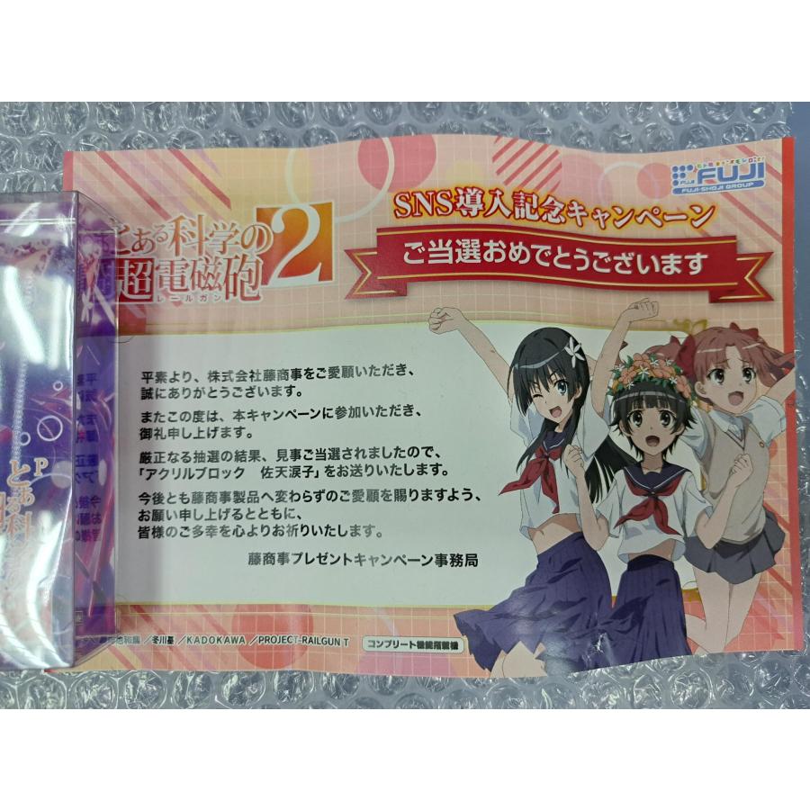 とある科学の超電磁砲2 アクリルブロック　佐天涙子　限定品 とある科学の超電磁砲2 アクリルブロック 佐天涙子 藤商事