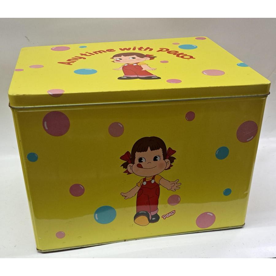 ペコちゃん 缶ケース 約36×29×25cm Any time with Peko スチール缶