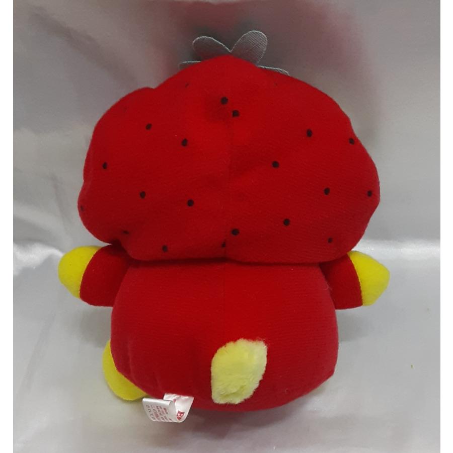 イチゴの着ぐるみ着た ポムポムプリン ぬいぐるみ 1999年 赤 レッド いちごフード 苺 サンリオ エイコー タグ無し 全長約19cm |  | 01