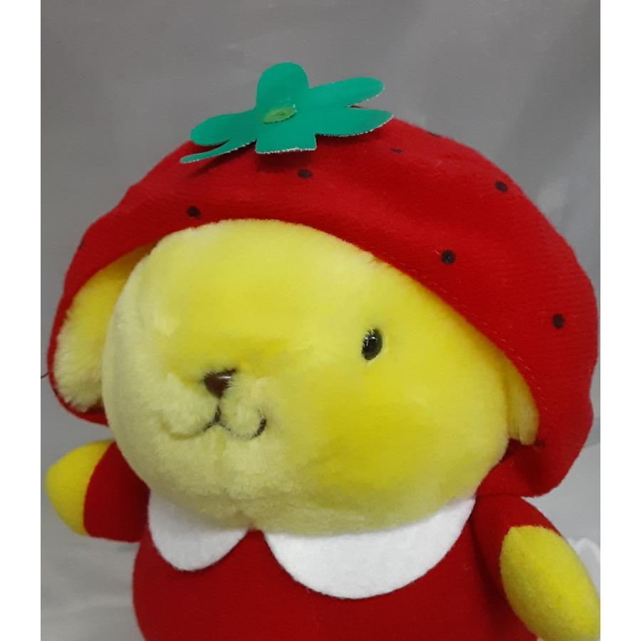 イチゴの着ぐるみ着た ポムポムプリン ぬいぐるみ 1999年 赤 レッド いちごフード 苺 サンリオ エイコー タグ無し 全長約19cm |  | 04
