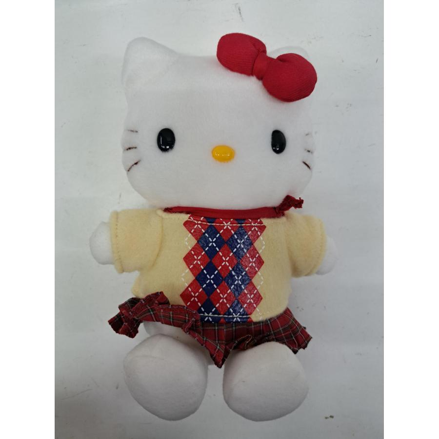 ハローキティ ぬいぐるみ アーガイル 赤リボン レトロ EIKOH 約20cm | 