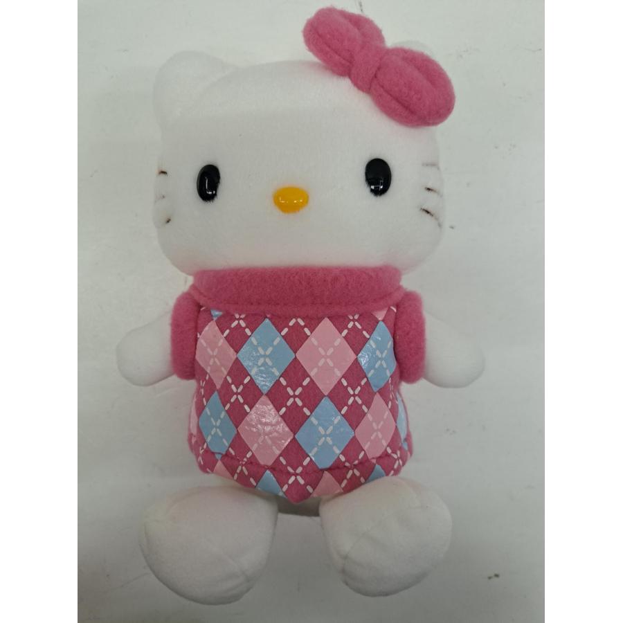 ハローキティ ぬいぐるみ アーガイル ピンクリボン レトロ EIKOH 約20cm | 